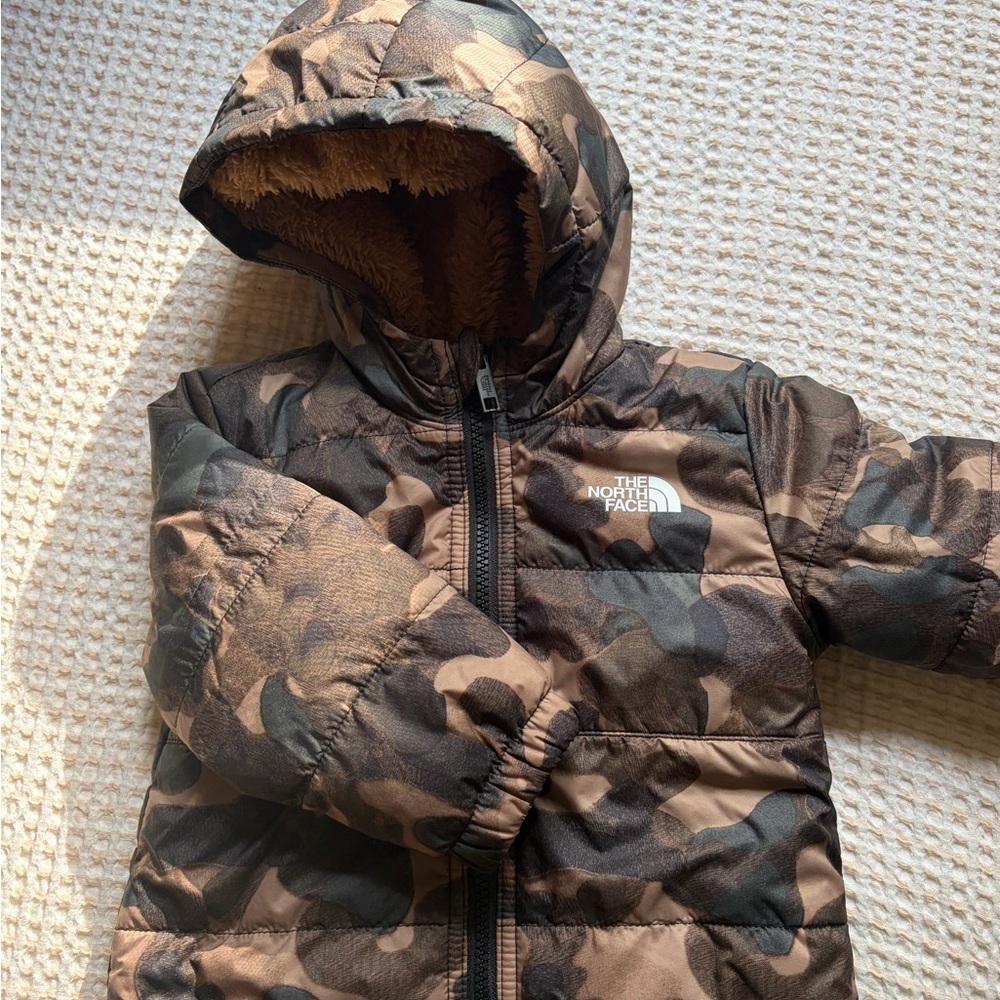 The North Face Brown and Black Camouflage Jacket